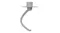 Close-up of a dough hook attachment in a smooth grey finish, shaped in a curved spiral Close-up of a dough hook attachment in a smooth grey finish, shaped in a curved spiral