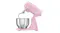 Side view of the stand mixer with tilt head raised, fitted with a dough hook attachment Side view of the stand mixer with tilt head raised, fitted with a dough hook attachment