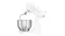 Side view of the stand mixer with tilt head raised, fitted with a dough hook attachment Side view of the stand mixer with tilt head raised, fitted with a dough hook attachment