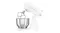 Side angle of the Smeg mixer with tilt head raised, fitted with a flex-edge or alternative beater attachment Side angle of the Smeg mixer with tilt head raised, fitted with a flex-edge or alternative beater attachment