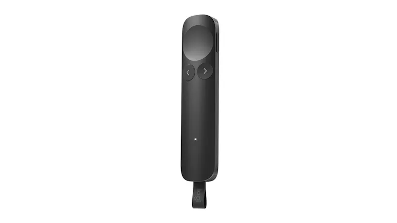 Angled front view of the remote with a glowing LED light Angled front view of the remote with a glowing LED light