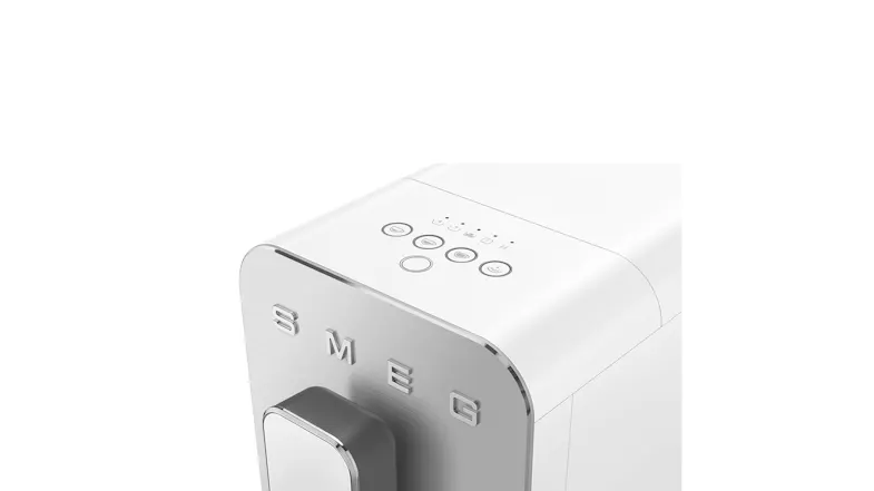 Close-up view highlighting the top control buttons and the Smeg logo Close-up view highlighting the top control buttons and the Smeg logo