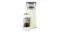 Smeg coffee grinder with ground coffee inside a clear container, showing modern design and precise grind settings Smeg coffee grinder with ground coffee inside a clear container, showing modern design and precise grind settings