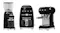 Three Smeg coffee appliances, including a grinder, brewer, and espresso maker Three Smeg coffee appliances, including a grinder, brewer, and espresso maker