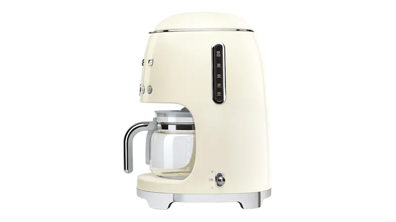 Left side view of the drip filter coffee machine, highlighting the level indicator Left side view of the drip filter coffee machine, highlighting the level indicator