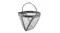 Close-up view of the cone-shaped mesh coffee filter with a handle Close-up view of the cone-shaped mesh coffee filter with a handle