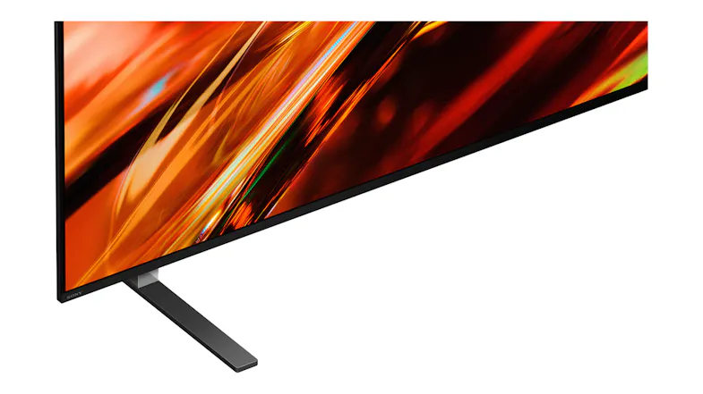 Close-up view of the smart TV back panel with textured vertical lines Close-up view of the smart TV back panel with textured vertical lines