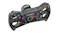 Top-down angle of the steering wheel featuring top thumb encoders Top-down angle of the steering wheel featuring top thumb encoders