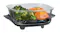 Side-profile view of a Ninja container with fresh broccoli and grilled fish inside Side-profile view of a Ninja container with fresh broccoli and grilled fish inside