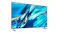 Angled right side view of the Sony TV with an abstract blue display Angled right side view of the Sony TV with an abstract blue display