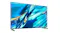 Angled right side view of the Sony TV with an abstract blue display Angled right side view of the Sony TV with an abstract blue display