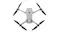 Top view of the DJI Mini drone with extended propellers, highlighting compact design and dual motors Top view of the DJI Mini drone with extended propellers, highlighting compact design and dual motors