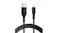 Coiled black Belkin Lightning to USB‑A cable with connectors visible, flexible build and smooth matte texture for durability Coiled black Belkin Lightning to USB‑A cable with connectors visible, flexible build and smooth matte texture for durability