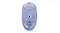 Underside of the lilac Logitech G305 X wireless gaming mouse with white accents, glide pads, and optical sensor Underside of the lilac Logitech G305 X wireless gaming mouse with white accents, glide pads, and optical sensor