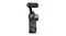 A left-facing angled front view of the action camera A left-facing angled front view of the action camera