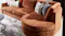 Detailed view of the Kyle sofa’s round chaise end, emphasising the curved design and thick cushioning Detailed view of the Kyle sofa’s round chaise end, emphasising the curved design and thick cushioning