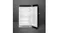 Interior view of Smeg compact fridge with wire shelves, bottle holder, and clear door bins for storage Interior view of Smeg compact fridge with wire shelves, bottle holder, and clear door bins for storage