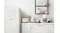 Retro Smeg Fridge Freezer on a clean modern kitchen counter displayed with a toaster, coffee maker, kettle, and breakfast setup Retro Smeg Fridge Freezer on a clean modern kitchen counter displayed with a toaster, coffee maker, kettle, and breakfast setup