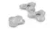 Top view showing three grey interchangeable massage nodes Top view showing three grey interchangeable massage nodes