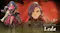 Split-screen portrait featuring a character named Leda Split-screen portrait featuring a character named Leda