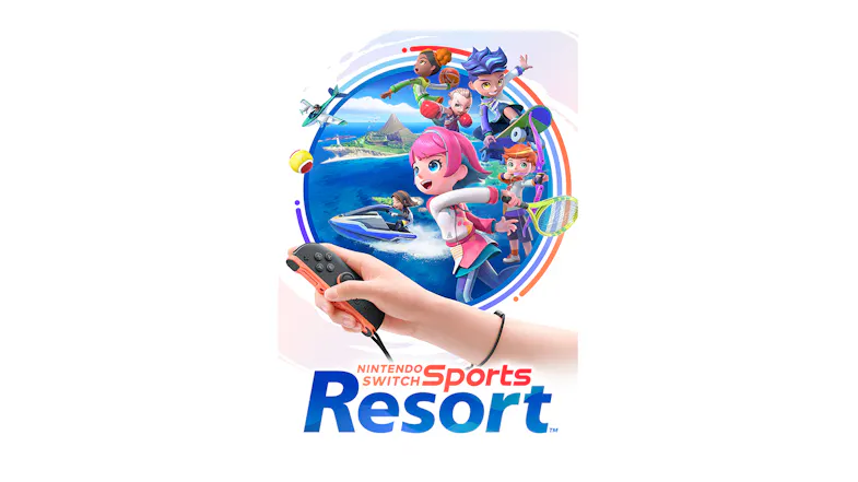 Promo graphic featuring Nintendo Switch Sports Resort Promo graphic featuring Nintendo Switch Sports Resort