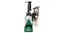 Green carpet cleaner standing next to a medium-sized dog Green carpet cleaner standing next to a medium-sized dog