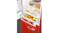 Bottom fridge drawers of SMEG with apples, citrus fruits, berries, and cheese in clear compartments Bottom fridge drawers of SMEG with apples, citrus fruits, berries, and cheese in clear compartments