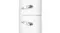 Stylish white refrigerator with retro chrome handles and smooth finish Stylish white refrigerator with retro chrome handles and smooth finish