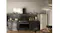 A view of the Smeg 50s Style refrigerator, kettle, toaster, and coffee maker in matte moonlight arranged together in a beautiful kitchen A view of the Smeg 50s Style refrigerator, kettle, toaster, and coffee maker in matte moonlight arranged together in a beautiful kitchen