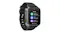 Three-quarter view of the smartwatch highlighting a colourful menu Three-quarter view of the smartwatch highlighting a colourful menu