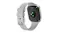 Rear angled view of the grey smartwatch with a glowing sensor Rear angled view of the grey smartwatch with a glowing sensor