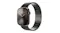 Apple Watch with granite grey Link Pro metal band, angled to highlight the brushed finish Apple Watch with granite grey Link Pro metal band, angled to highlight the brushed finish