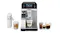 Front view of an espresso machine with multiple coffee drinks Front view of an espresso machine with multiple coffee drinks