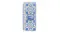 Blue-and-white tile-patterned refrigerator door with geometric and floral motifs and a central scenic illustration Blue-and-white tile-patterned refrigerator door with geometric and floral motifs and a central scenic illustration