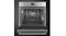 Open Smeg oven showing a stainless steel interior, a fan at the back, side racks, and interior lighting Open Smeg oven showing a stainless steel interior, a fan at the back, side racks, and interior lighting