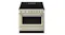 Front view of the Smeg Victoria 90cm Freestanding Oven with 5-zone induction cooktop in cream colour Front view of the Smeg Victoria 90cm Freestanding Oven with 5-zone induction cooktop in cream colour