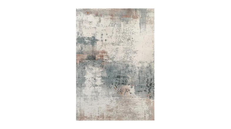 Vertical full shot of the Anders Abstraction Rug showcasing its modern distressed abstract design Vertical full shot of the Anders Abstraction Rug showcasing its modern distressed abstract design
