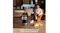 A pet air purifier supporting hands-free voice control while a person sits nearby, and a cat rests on the floor A pet air purifier supporting hands-free voice control while a person sits nearby, and a cat rests on the floor