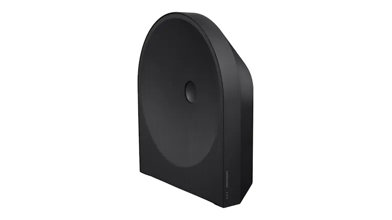 Three-quarter right view of a Samsung Music Studio 5 featuring curved edges Three-quarter right view of a Samsung Music Studio 5 featuring curved edges