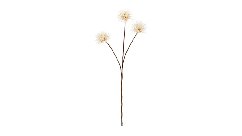 Artificial Dandelion 76cm Flower Spray in Natural with three cream-coloured dandelion seed heads on long stems Artificial Dandelion 76cm Flower Spray in Natural with three cream-coloured dandelion seed heads on long stems
