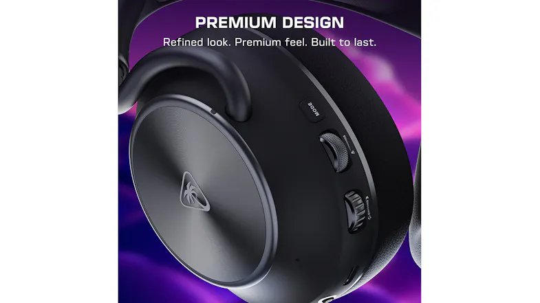 Promo graphic of the headset with “Premium Design” text Promo graphic of the headset with “Premium Design” text