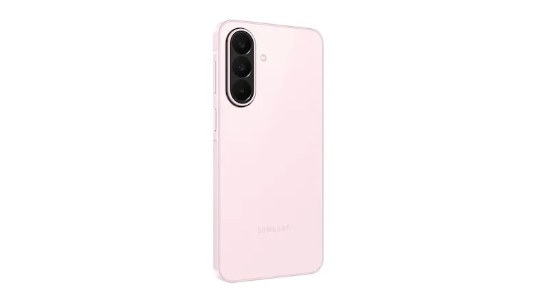 Angled back view of a Samsung Galaxy A27 5G smartphone, showcasing its triple cameras Angled back view of a Samsung Galaxy A27 5G smartphone, showcasing its triple cameras