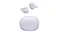 Front view of closed charging case with two floating earbuds above Front view of closed charging case with two floating earbuds above