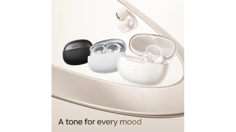 Lifestyle layout view of charging cases in multiple pastel tones Lifestyle layout view of charging cases in multiple pastel tones