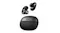 Front view of closed charging case with floating earbuds above Front view of closed charging case with floating earbuds above