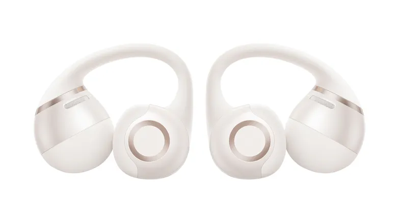 Shokz OpenDots 2 True Wireless Open-Ear Headphones in a sleek pearl white colour Shokz OpenDots 2 True Wireless Open-Ear Headphones in a sleek pearl white colour