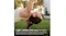 Dynamic view of a person wearing an earbud while stretching outdoors Dynamic view of a person wearing an earbud while stretching outdoors