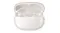 Front view of a wide-open charging case highlighting docked earbuds Front view of a wide-open charging case highlighting docked earbuds