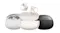 Product presentation of Shokz OpenDots 2 in grey, white, and black colour variations Product presentation of Shokz OpenDots 2 in grey, white, and black colour variations