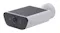 Angled side view of the CB5 4K security camera featuring a sleek white housing and front camera lens Angled side view of the CB5 4K security camera featuring a sleek white housing and front camera lens